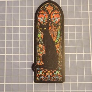 10/$10 Sticker Stained Glass Black Cat Theme Wicca Witchy Goth